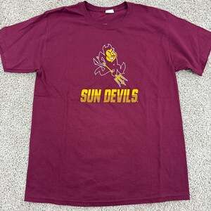 Arizona State Sun Devils Sparky Mascot T Shirt Mens M Maroon NCAA ASU EUC